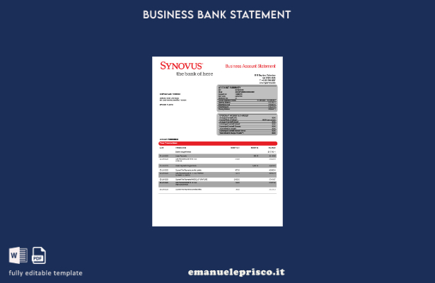 stile verificato Modello di modello Word e PDF di dichiarazione aziendale Synovu